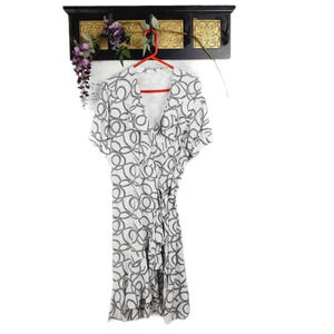 Fiori Anna Verdi Wrap Midi Ruffled Print Casual Sun Dress Size 8